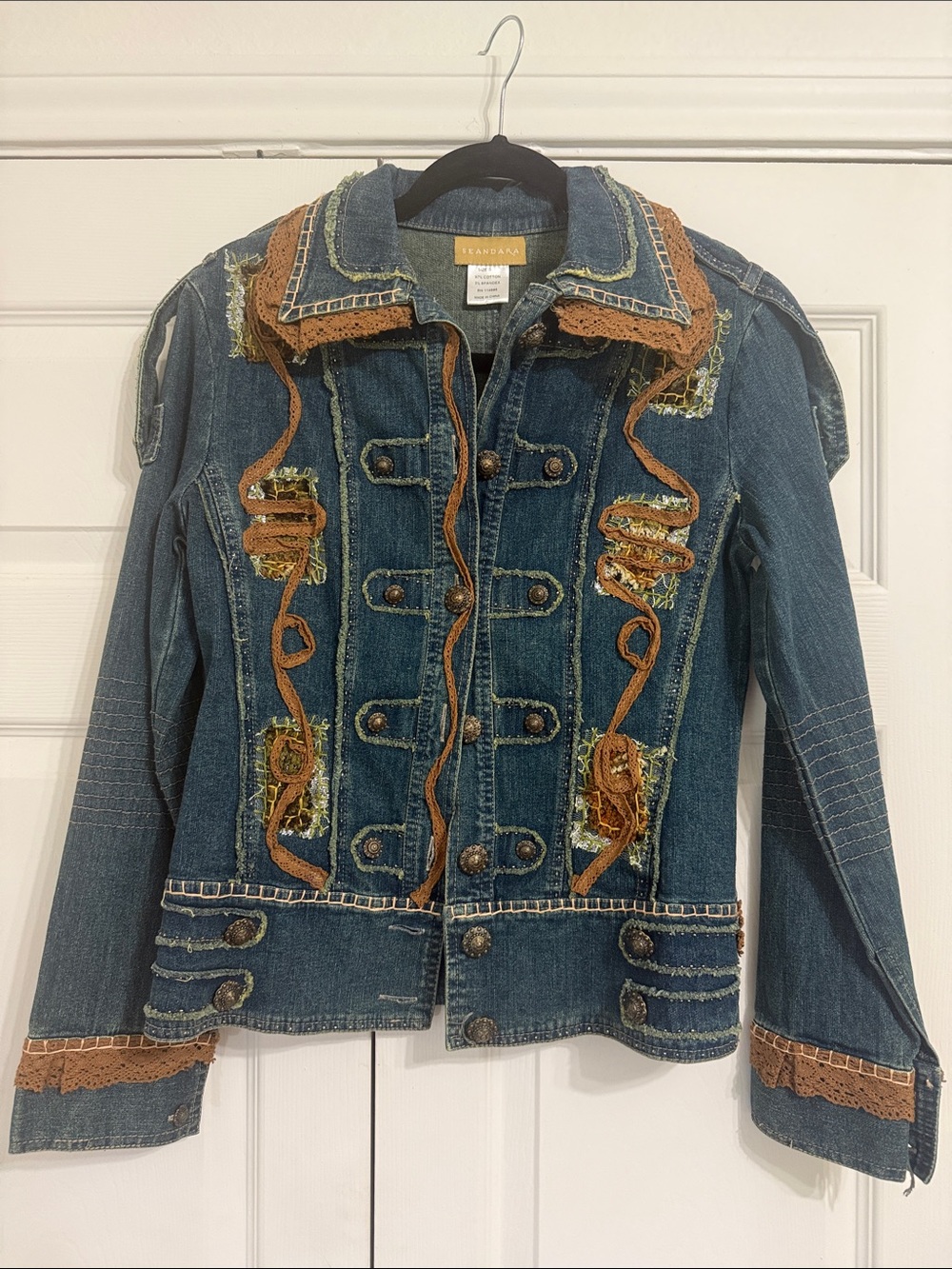 Vintage Seandara Denim Embellished Jacket